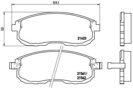 Гальмівні колодки дискові BREMBO P56 021