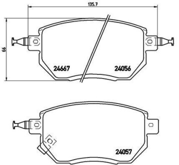 Гальмівні колодки дискові BREMBO P56 051