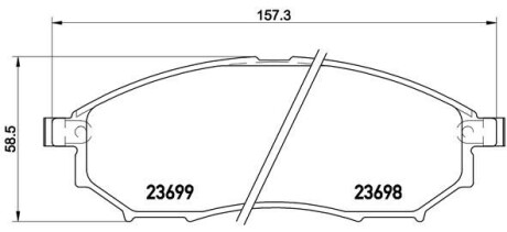 Тормозные колодки дисковые BREMBO P56 094