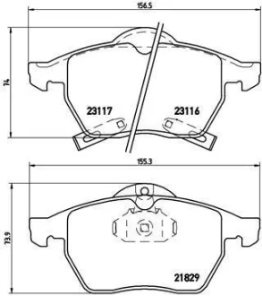 Гальмівні колодки дискові BREMBO P59 029