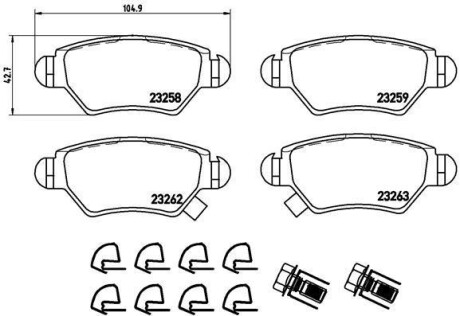 Гальмівні колодки дискові BREMBO P59 031