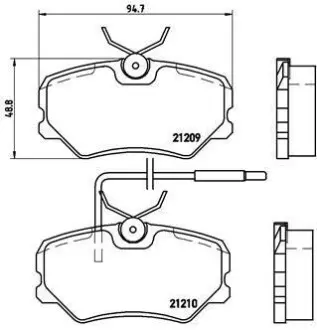 Гальмівні колодки дискові BREMBO P61 035