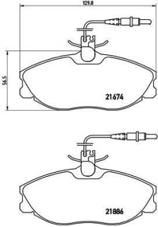 Гальмівні колодки дискові BREMBO P61 057