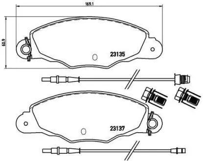 Гальмівні колодки дискові BREMBO P61 061