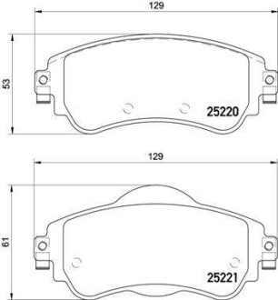 Тормозные колодки дисковые BREMBO P61 105