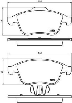 Тормозные колодки дисковые BREMBO P68 047