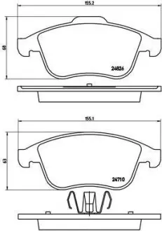 Гальмівні колодки дискові BREMBO P68 047