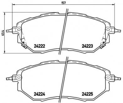 Комплект гальмівних колодок із 4 шт. дисків BREMBO P78 017X