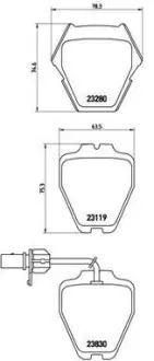 Гальмівні колодки дискові BREMBO P85 067