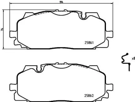 Тормозные колодки дисковые BREMBO P85 165