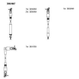 Провід запалювання Opel Kadett 2.0i 86-93 (к-кт) BREMI 300/667