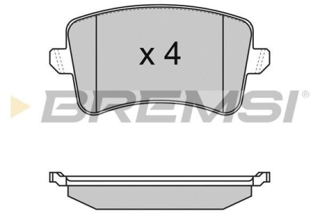 Тормозные колодки зад. A4 07-/Q5 12-(ATE) BREMSI BP3349