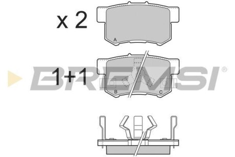 Гальмівні колодки зад. Honda Accord VIII/CR-V 01-06 08- (akebono) BREMSI BP3374