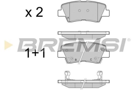 Тормозные колодки зад. Sonata V/i 40/Optima/Soul 05- BREMSI BP3456