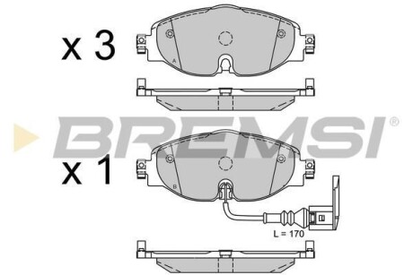 Тормозные колодки пер. VW Golf VII 12-/Octavia III 12- (TRW) BREMSI BP3516