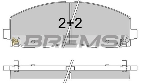 Тормозные колодки пер. Fiat Freemont 11-/Dodge Caravan 08- (183x63.2x19.5) BREMSI BP3543