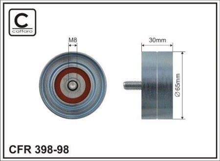 Ролик натяжителя (8x65x29.5) (металл) MB C/E-Class 2.0-3.0CDI 98-11 CAFFARO 398-98