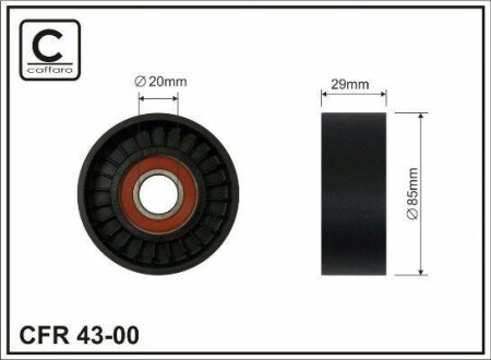 Паразитный ролик поликлинового ремня (20x85x29) Chrysler Voyager 2.5TD 95-01 CAFFARO 43-00