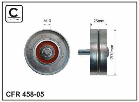 Ролик натяжителя поликлинового ремня (17x70x26) Chrysler Jeep 2.5/2.8CRD 00-08 CAFFARO 458-05