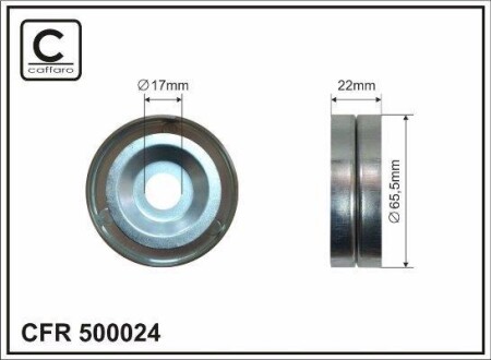 Ролик натяжителя поликлинового ремня (17x65x22) (железный) Hyundai Kia 04- CAFFARO 500024