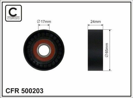 65x17x24 Ролик паска приводного CAFFARO 500203