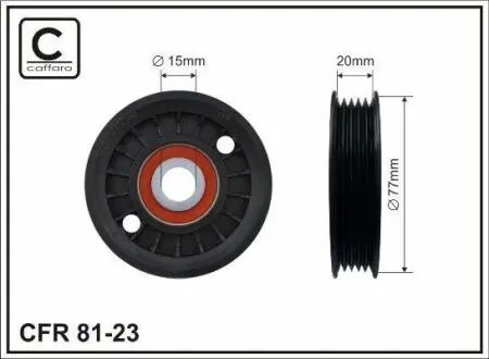 Натяжной ролик поликлинового ремня (15x77x20) VAG A4 A6 VAG 1.9TDI 95-01 CAFFARO 81-23