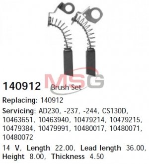 Щетки генератора CARGO 140912