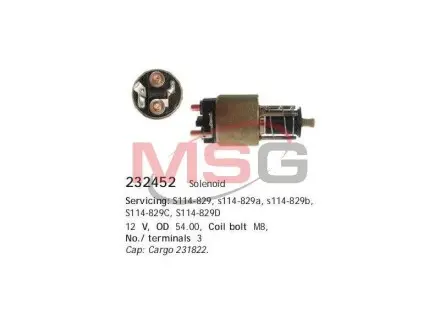 Реле втягуюче CARGO 232452