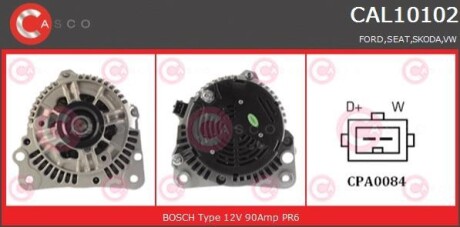 Генератор (14V / 90A / 6PK) (система BOSCH) Ford VAG CASCO CAL10102AS