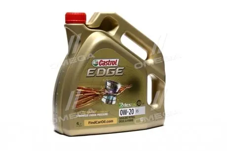 Олія ДВЗ 0W-20 EDGE API, ACEA C5, Meets Chrysler MS 6395, 4л, синт. CASTROL 15CC95