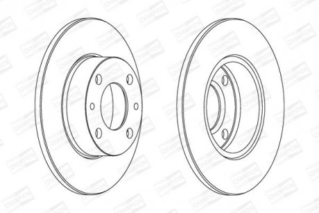 Тормозной диск передний Fiat Fiorino / Panda / Uno / Seat Ibiza I CHAMPION 561120CH