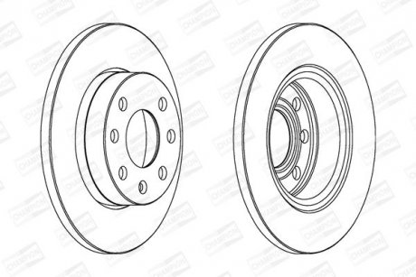 Тормозной диск передний OPEL ASCONA, ASTRA, CORSA, KADETT, VECTRA/ BEDFORD/ CHEVROLET/ VAUXHALL CHAMPION 561158CH