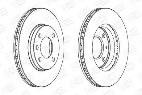 Гальмівний диск передній Audi 80 / Seat Cordoba, Ibiza, Toledo / VW Golf, Jetta, Passat CHAMPION 561178CH (фото 1)