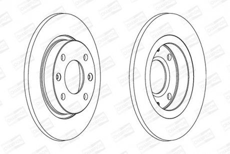 Тормозной диск передний Peugeot 106, 205, 306, 309, 405/Citroen AX, C15, Saxo, ZX CHAMPION 561253CH