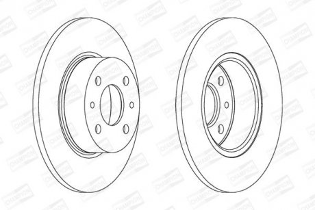 Тормозной диск задний Fiat Bravo/Croma/Linea/Stilo/Chrysler Delta CHAMPION 561329CH