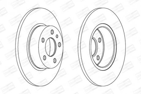 Гальмівний диск задній Alfa Romeo 147, 156, 164 / Fiat Linea, Mulripla, Stilo / Lancia CHAMPION 561340CH