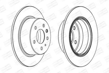 Тормозной диск задний Mercedes 123, S-Class (S116, W116), SL (R107, C107) CHAMPION 561344CH