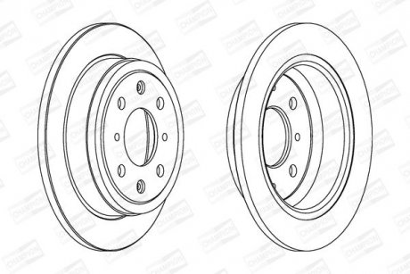 Тормозной диск задний Honda Accord III, Civic IV, V, VI, Concerto, CRX II, Prelude III/Rover CHAMPION 561383CH