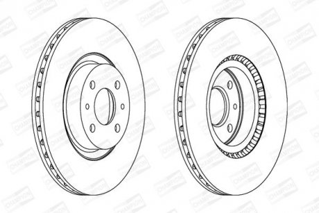 Тормозной диск передний FIAT BRAVO, DOBLO, FIORINO, IDEA, LINEA, STILO/ABARTH/ALFA ROMEO/LANCIA CHAMPION 561387CH