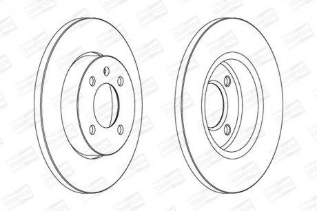 Диск гальмівний передній (кратно 2шт.) VW CADDY II (95-04), Golf III (89-98) CHAMPION 561491CH