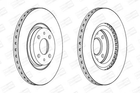 Гальмівний диск переднфй Fiat Tipo / Punto / Multipla / Alfa Romeo 145 / 146 / 155 CHAMPION 561508CH