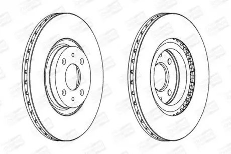Гальмівний диск переднфй Fiat Tipo / Punto / Multipla / Alfa Romeo 145 / 146 / 155 CHAMPION 561508CH