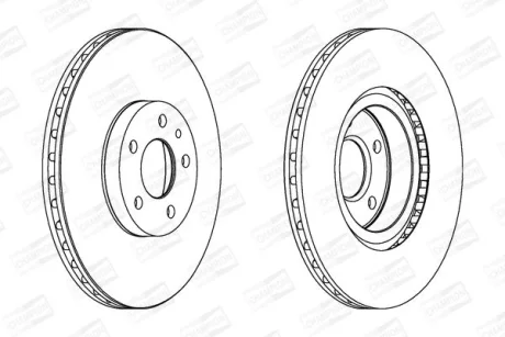 Диск тормозной передний (кртано 2) Fiat Doblo (07-) CHAMPION 561520CH