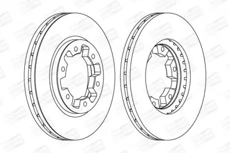 Тормозной диск передний Ford Maverick/Nissan Pick Up, Pathfinder I, II, Terrano I, II CHAMPION 561523CH
