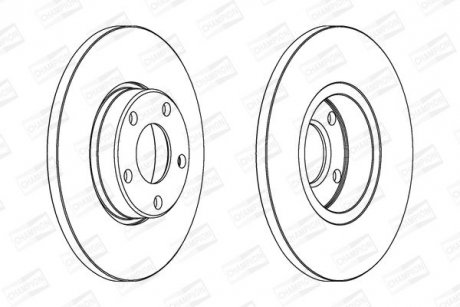 Гальмівний диск передній Audi 100, A4, A6 / Volvo 7700, 8500, 8700, 9700, 9900 CHAMPION 561547CH