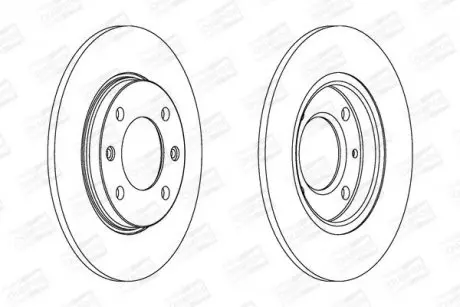 Гальмівний диск задній Citroen Saxo, Xsara/Peugeot 106, 206, 306, 309 CHAMPION 561555CH