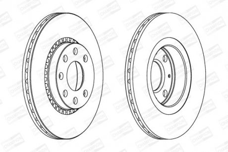 Гальмівний диск передній Opel Astra/Corsa/Vectra CHAMPION 561588CH