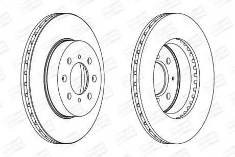 Тормозной диск передний Honda City V, Civic IV, V, VI, VII, CRX, Insight, Jazz III, IV/Rover/MG CHAMPION 561630CH