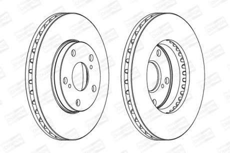 Гальмівний диск передній Toyota Alphard, Avensis Verso, Camry, Solara / Lexus ES CHAMPION 561676CH