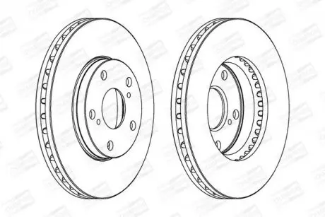Гальмівний диск передній Toyota Alphard, Avensis Verso, Camry, Solara / Lexus ES CHAMPION 561676CH